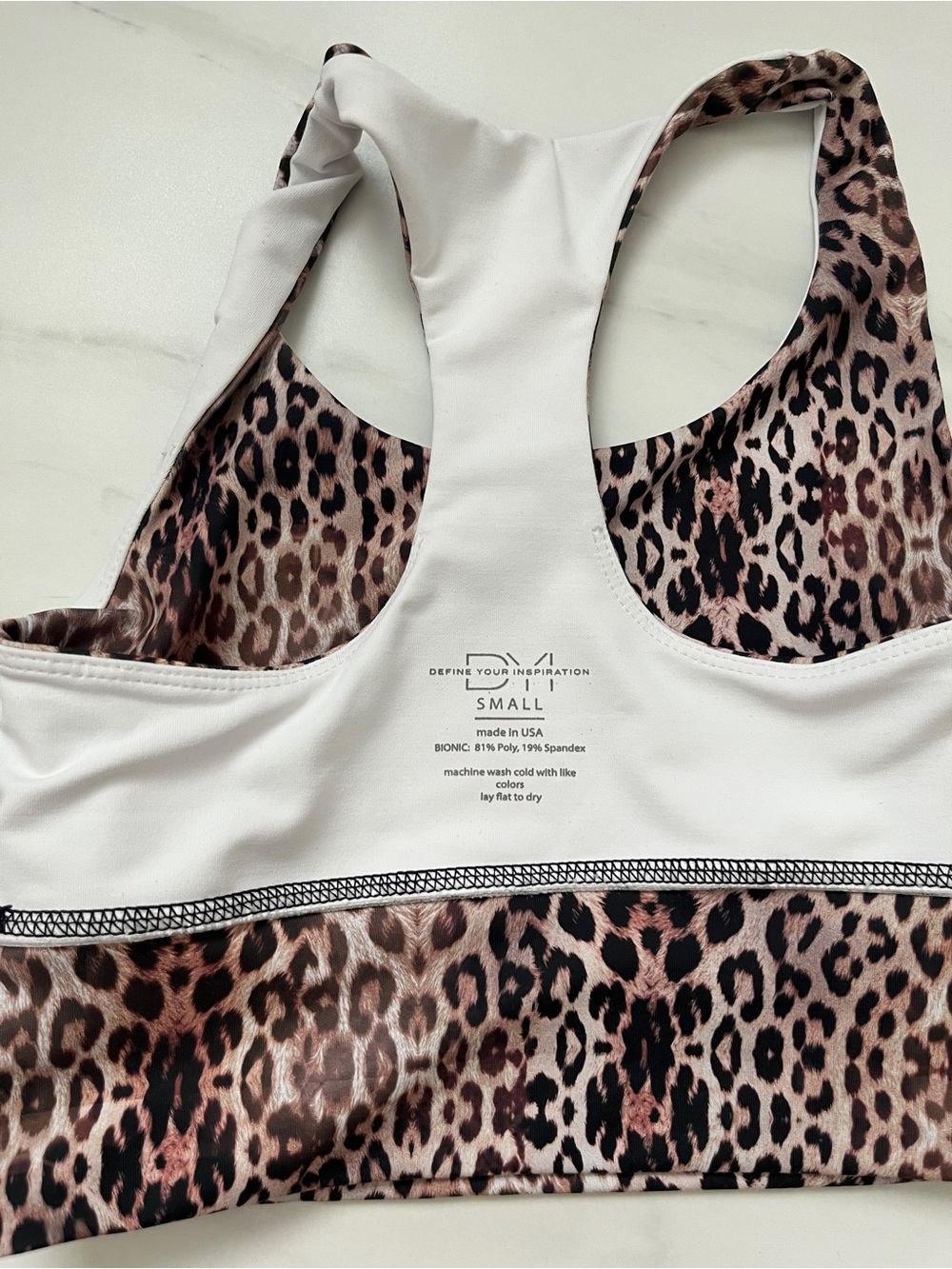 DYI Leopard Print Racerback Sports Bra - Picture 4 of 4